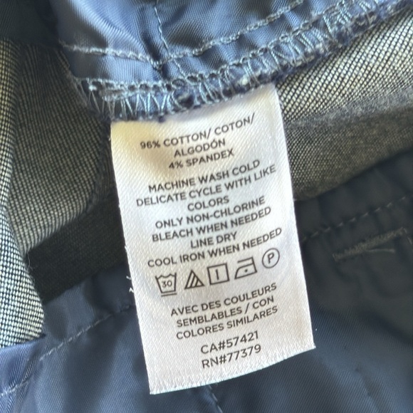 Ann Taylor Dark Blue Chambray Denim Cropped Trousers Flat Front Preppy Classic - Picture 7 of 12